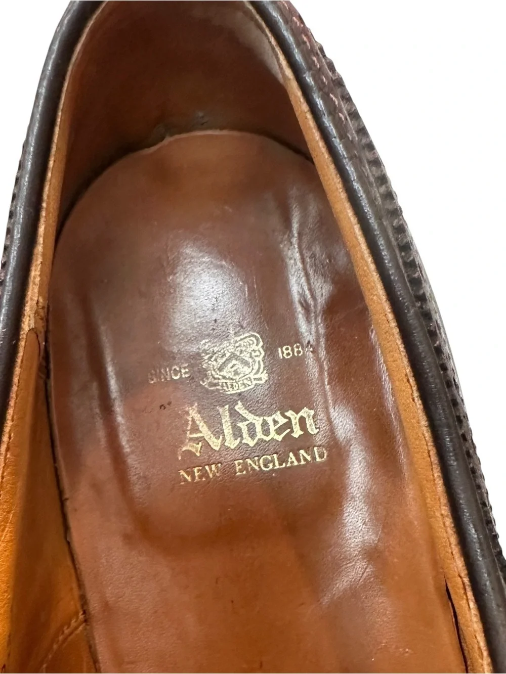 Alden 908 Medallion Perf Tip Bal Oxford Burgundy Calf Hampton Last 12.5 AA/B USA